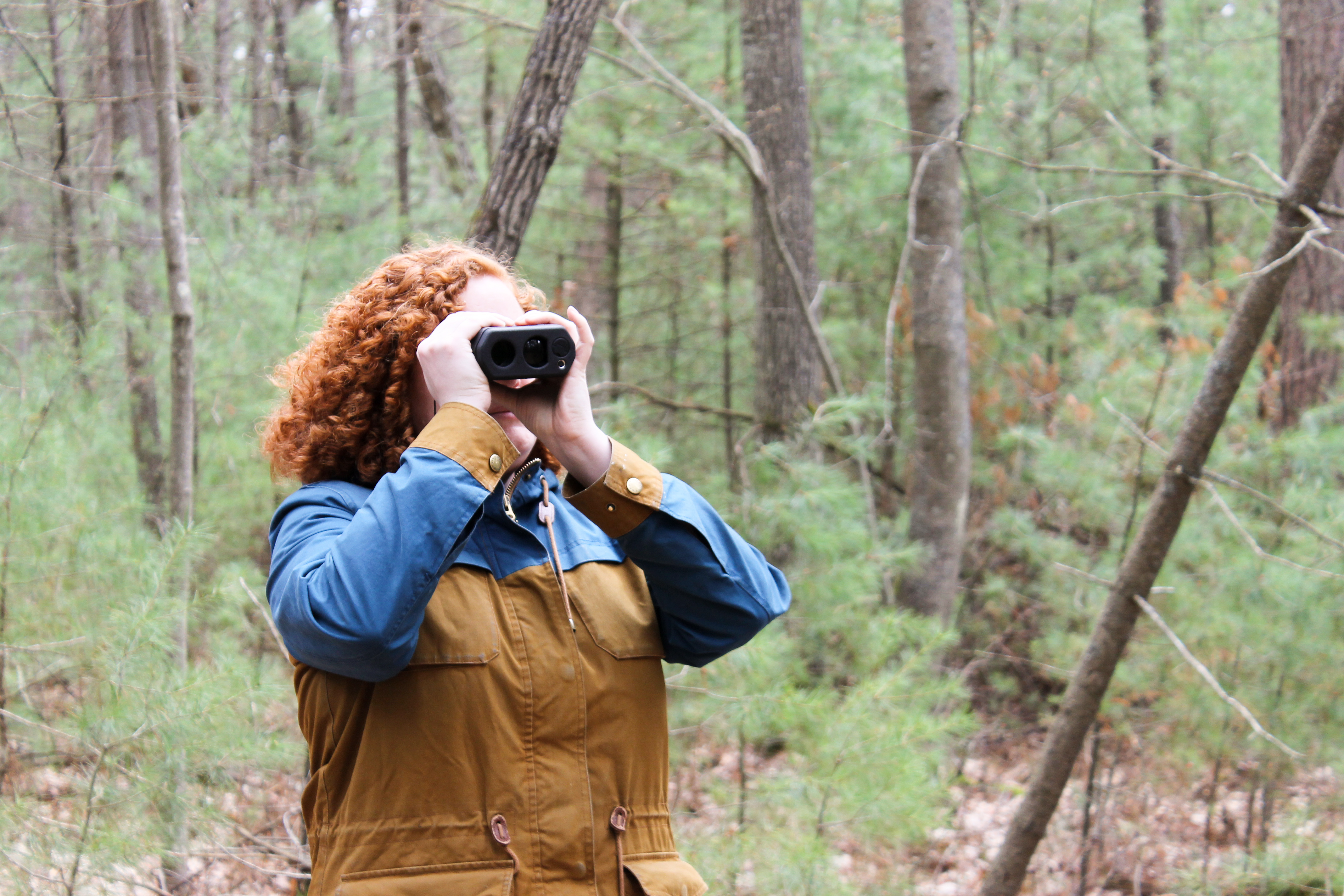 Woman with binoculars